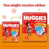 Huggies Comfy Pants Baby Diaper, Extra Large (XL) Size (12-17 Kgs), Pack of 72 (24 Count, Pack of 3)
