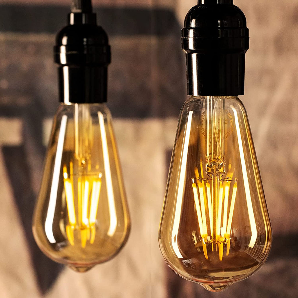 Gesto 4W E27 E26 Base Edison Bulb | 15000 Light Hours | Hanging LED Warm White 2700K Antique Vintage Filament Bulbs (Pack of 8)