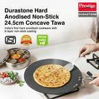 Prestige Durastone Hard Anodised Non-Stick Omni tawa(24.5 cm)|6 Layers Extra Durable Stone Coating|