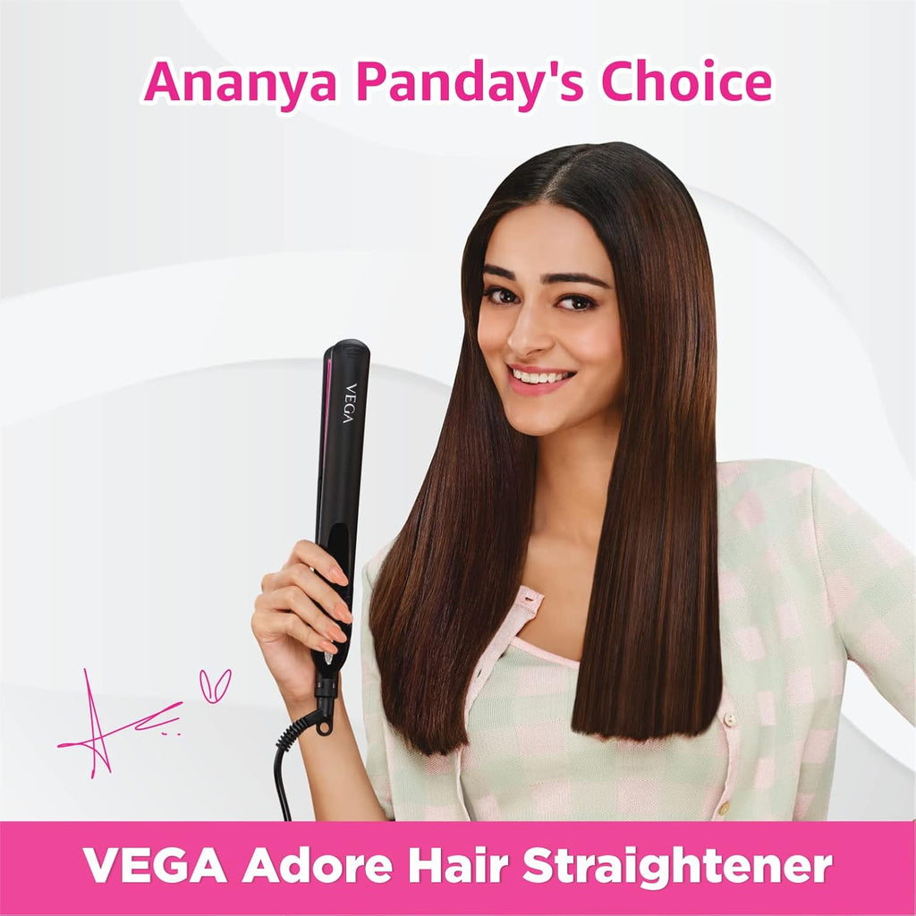 VEGA Classic Hair Crimper With Quick Heat Up & Ceramic Coated Plates, (VHCR-01), Black & VEGA Adore Hair Straightener with Ceramic Coated Plates...