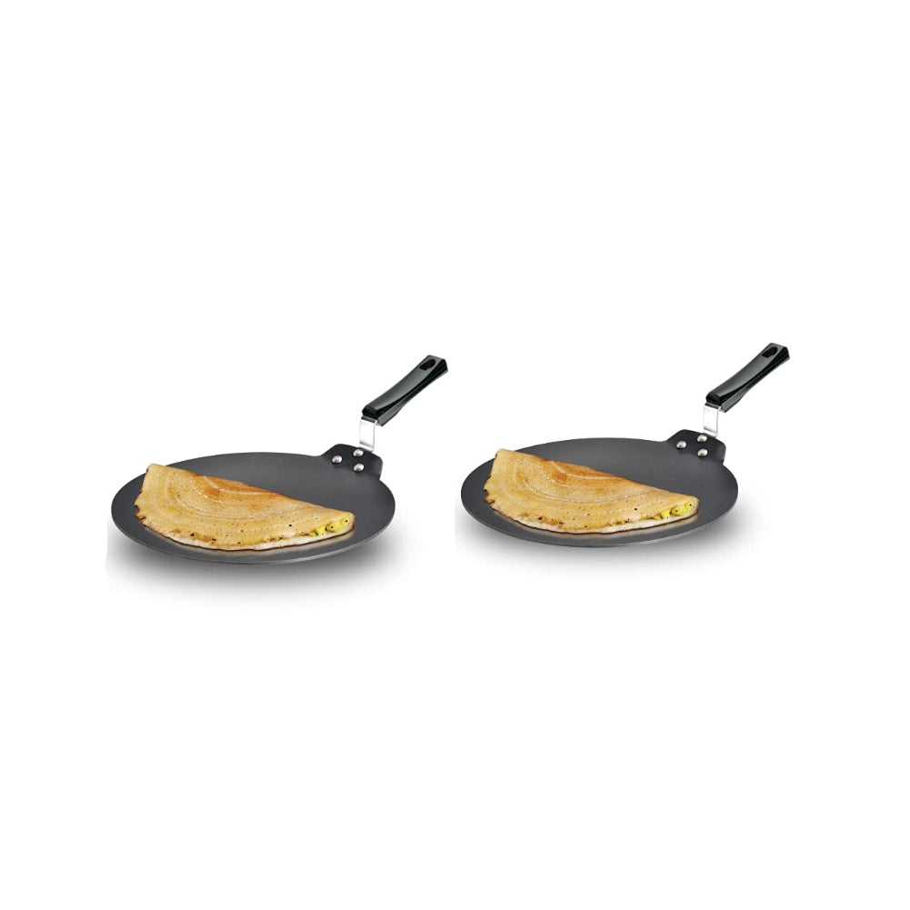 Hawkins Futura Non Stick Dosa Tawa, 33cm, Black & Futura Nonstick Dosa Tava, 28 cm, Black Combo