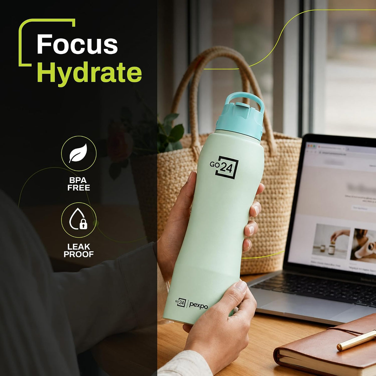 Stainless Steel Water Bottle Belly Sea Green 750ml