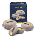 MILTON plastic Oyster Jr. Gift Set PU Insulated Casserole, Set of 3 (455 ml, 860 ml, 1275 ml) Taupe