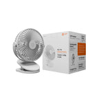 Orient Electric Orbis Rechargeable Personal Fan | 360° Rotation | 1800 mAh Battery | 4 Speed Modes with Timer | Quiet Operation | USB Type-C Charging | Clip-On Mini Fan | Cloud White