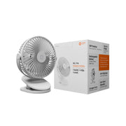 Orient Electric Orbis Rechargeable Personal Fan | 360° Rotation | 1800 mAh Battery | 4 Speed Modes with Timer | Quiet Operation | USB Type-C Charging | Clip-On Mini Fan | Cloud White