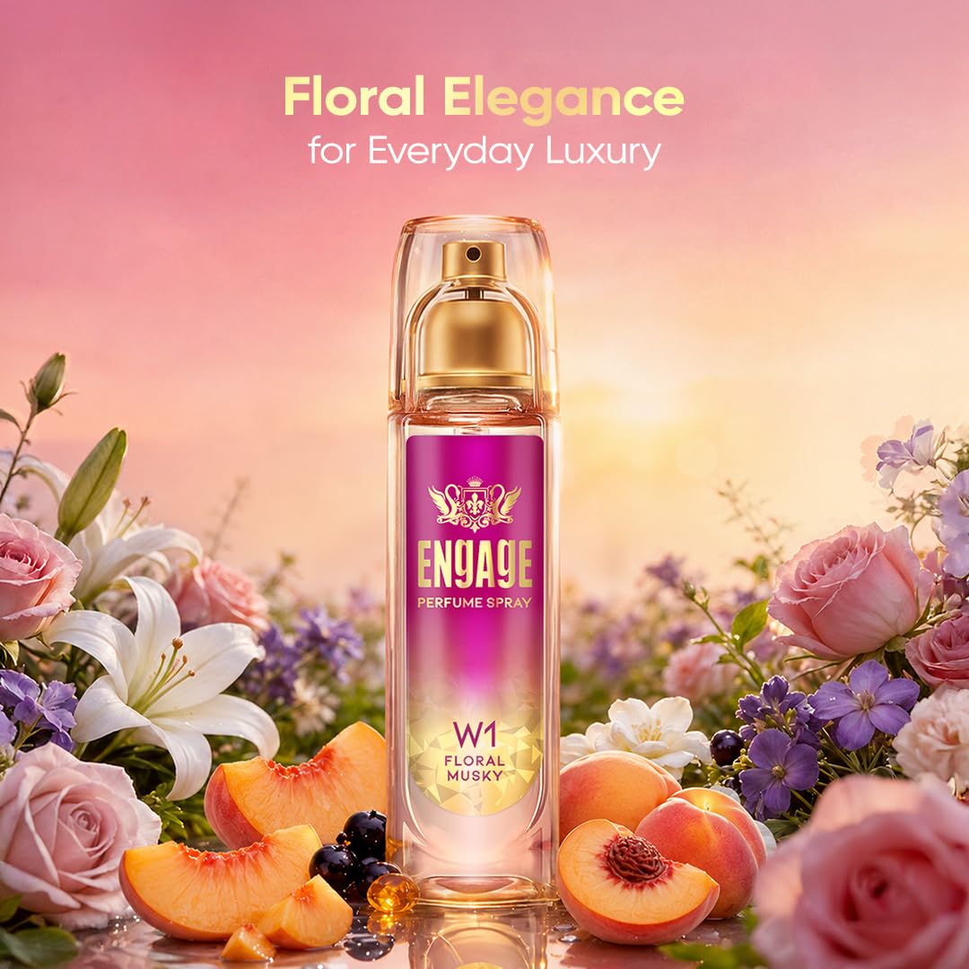 Engage W1 Perfume Spray for Women 120ml | Fruity & Floral | 24 hr Freshness | Long Lasting | No Parabens | No Silicones| Dermatologically Tested | Skin...