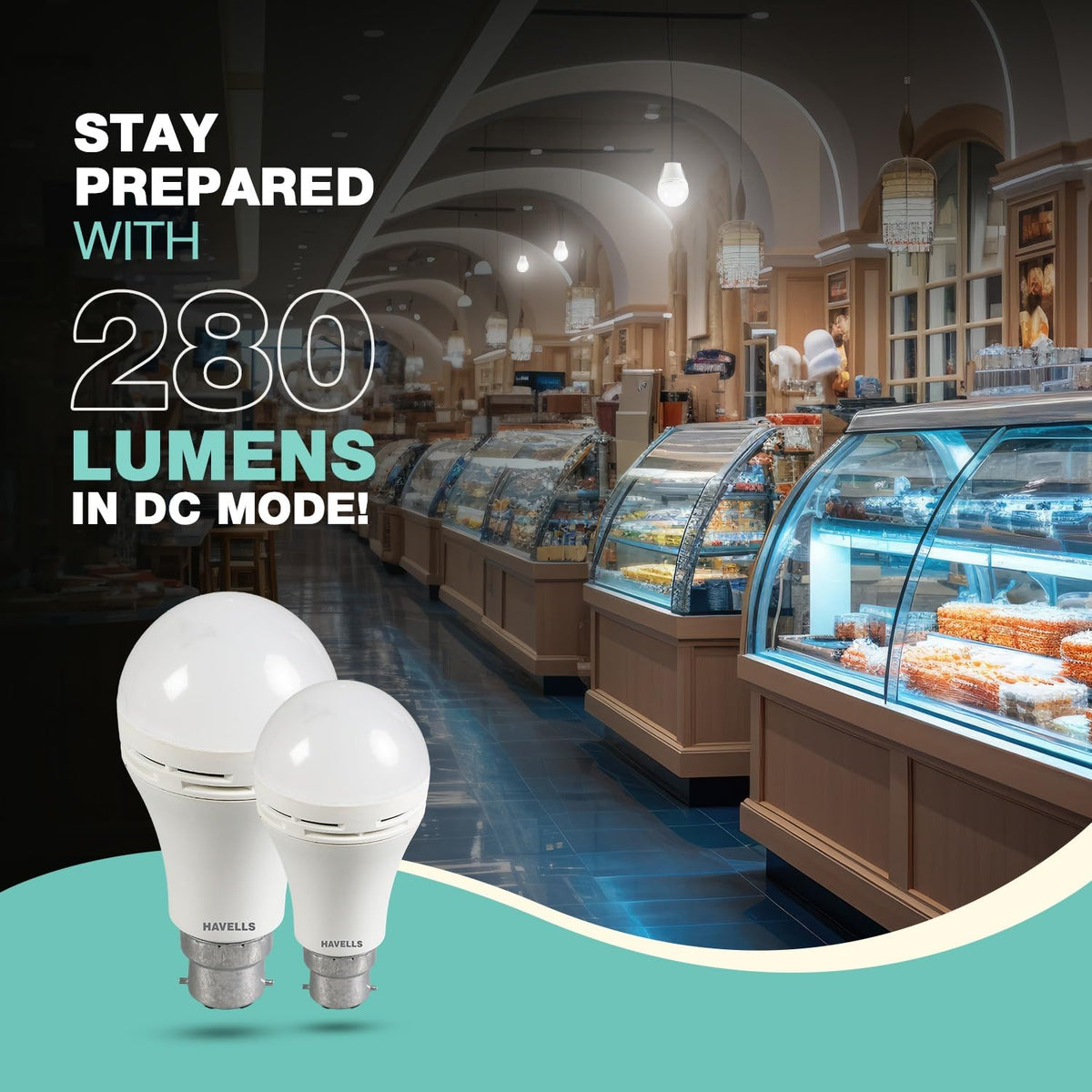 HAVELLS 8.5w LED Emergency Bulb | Shatter Resistant |Cool Day White (6500K) | B22 LED Bulb Base | Inverter Bulb for home,4 Hours battery back up| Li-ion Battery | Over charging Protection (PACK OF 10)