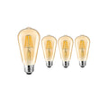 Gesto 4W E27 E26 Base Edison Bulb | Antique Filament Light | 15000 Hours | Hanging LED Warm White 2700K Vintage Bulbs (Pack of 4)