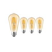 Gesto 4W E27 E26 Base Edison Bulb | Antique Filament Light | 15000 Hours | Hanging LED Warm White 2700K Vintage Bulbs (Pack of 4)