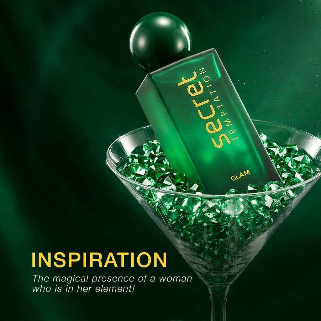 Secret Temptation Glam Perfume for Women, 100ml | Premium Perfume with Long-Lasting Scent | Elegant & Classy Fragrance |Gift for Women