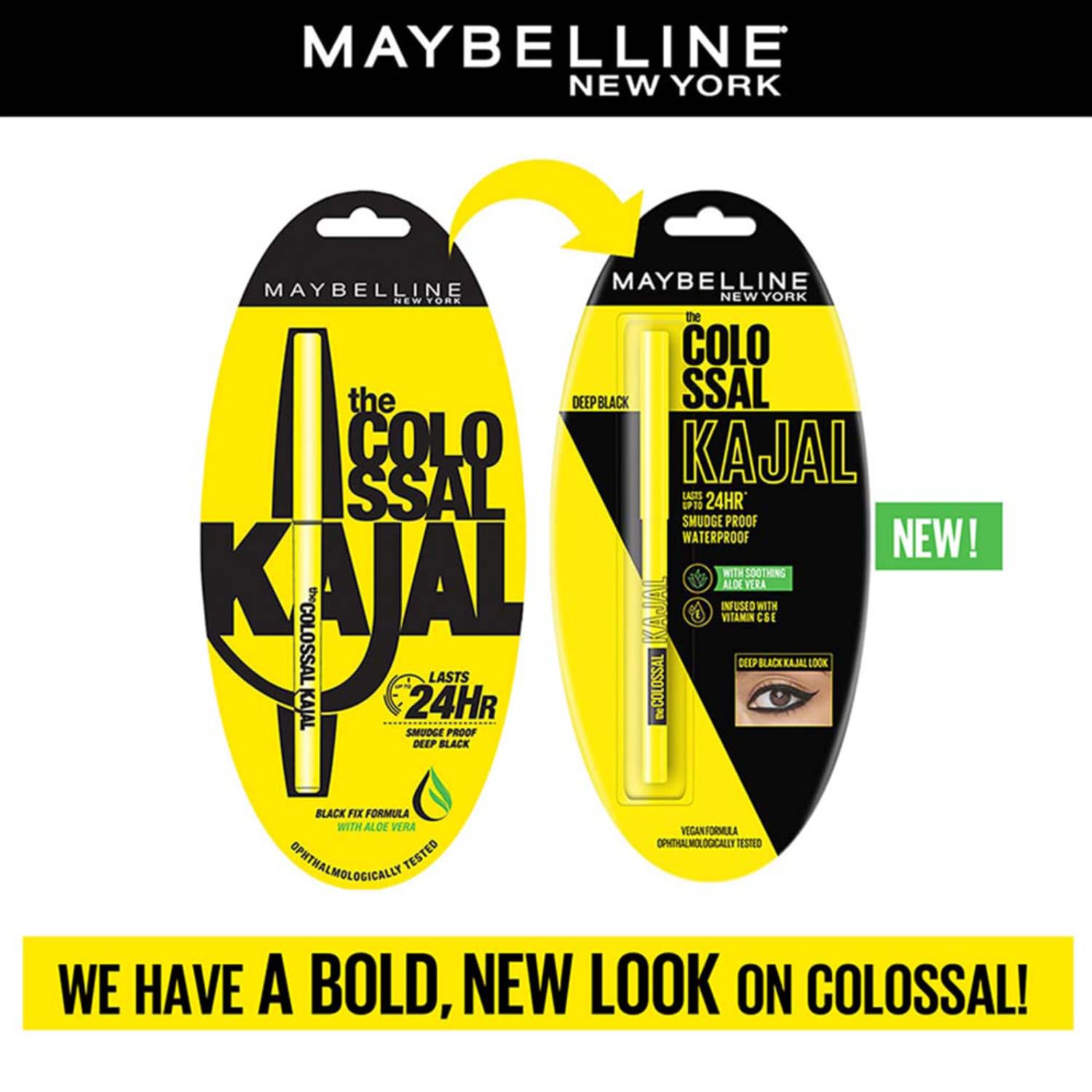 Maybelline New York Kajal, Black, Matte Finish