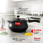 Prestige 5 Litre Hard Anodised Nakshatra Plus Svachh Innerlid Pressure Cooker|Deep lid for spillage control|Gas & Induction Compatible|Metallic Safety Plug|5 years warranty|ISI Certified