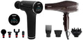 AGARO Galaxy Gun Massager 4 Heads 6 Speed Rechargeable for Full Body Pain Relief & HD-1120 2000W Professional Hair Dryer with Comb, Diffuser, 2 Speed, 3...