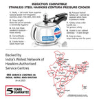 Hawkins 2 Litre Contura Pressure Cooker, Stainless Steel Inner Lid Cooker, Induction Cooker, Silver (SSC20)