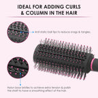 AGARO Delight Round Hair Brush with Strong & flexible boar bristles having Anti static ball tips