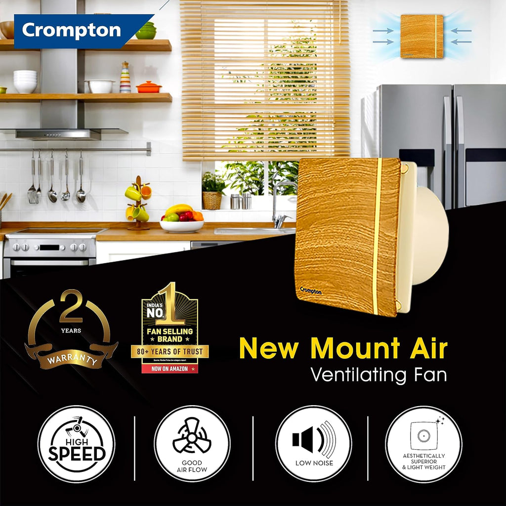 Crompton MOUNTAIR NEW 6" WOODEN EXHAUST FAN Pack of 1
