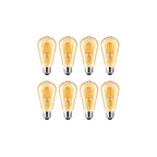 Gesto 4W E27 E26 Base Edison Bulb | 15000 Light Hours | Hanging LED Warm White 2700K Antique Vintage Filament Bulbs (Pack of 8)