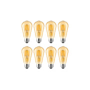 Gesto 4W E27 E26 Base Edison Bulb | 15000 Light Hours | Hanging LED Warm White 2700K Antique Vintage Filament Bulbs (Pack of 8)