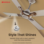 Havells Leganza 4 Blade 1200mm Ceiling Fan (Mist Honey)