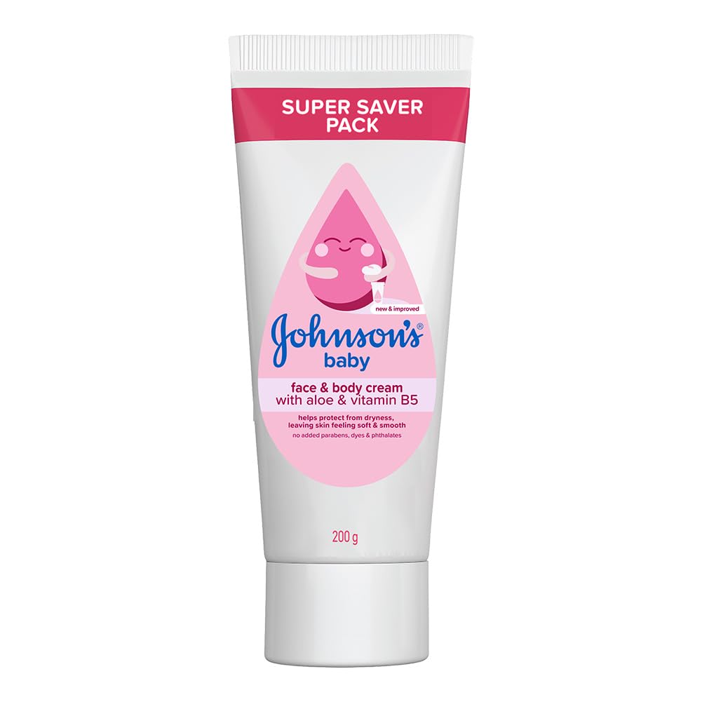 Johnson's Baby Cream 200g | Face & Body Cream for All Skin Types including Sensitive Skin | Helps Protect from Dryness