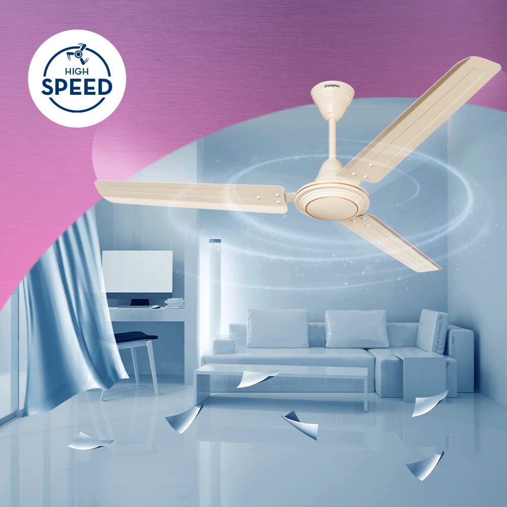 Crompton Surebreeze Hillbriz 1200 Mm (48 Inch) Ceiling Fan (Ivory)5 stars Rated Energy Efficient Fans