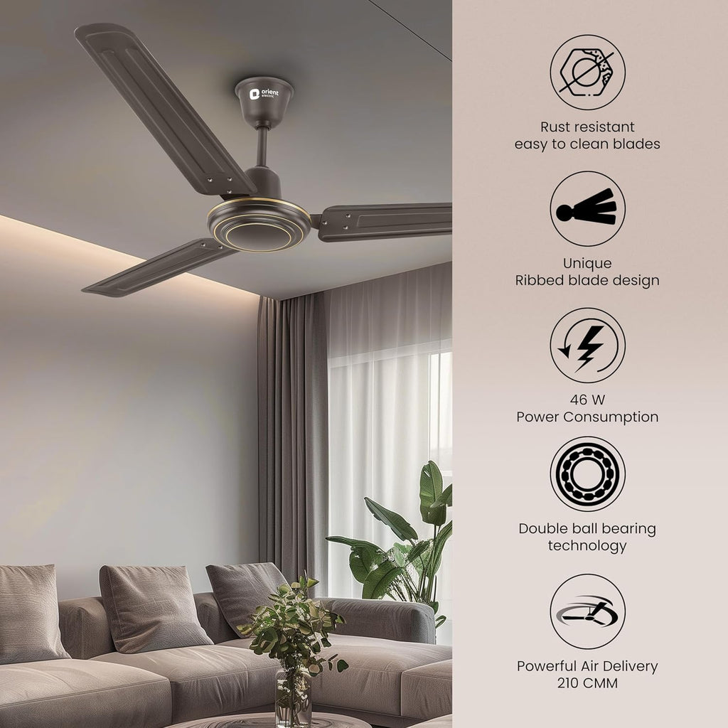 Orient Electric Apex-FX 1200mm Ceiling Fan for Home| BEE 1 Star Rated Energy Efficient Fan| Rust Resistant |