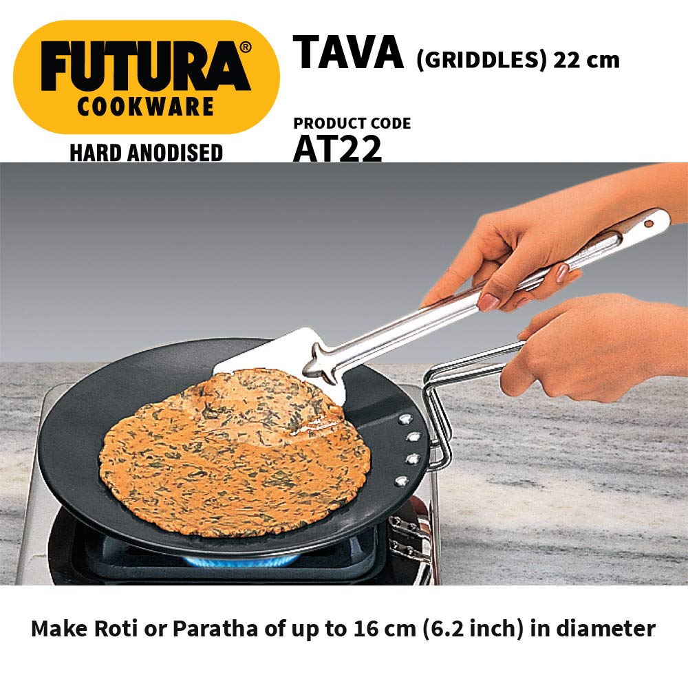 Hawkins Futura Hard Anodised Tava 22 cm, 4.06 mm
