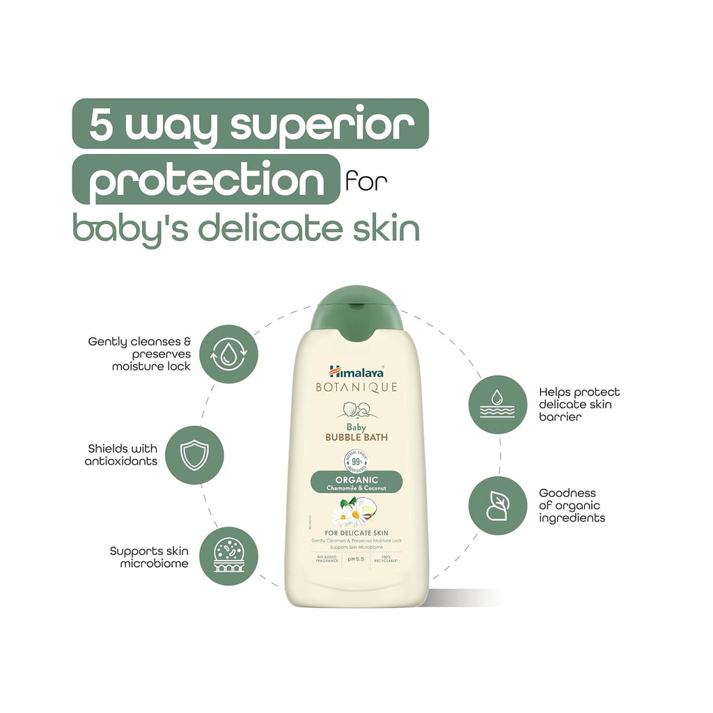 Himalaya Botanique Baby Bubble Bath|Organic|Pediatrician Tested|200 ml