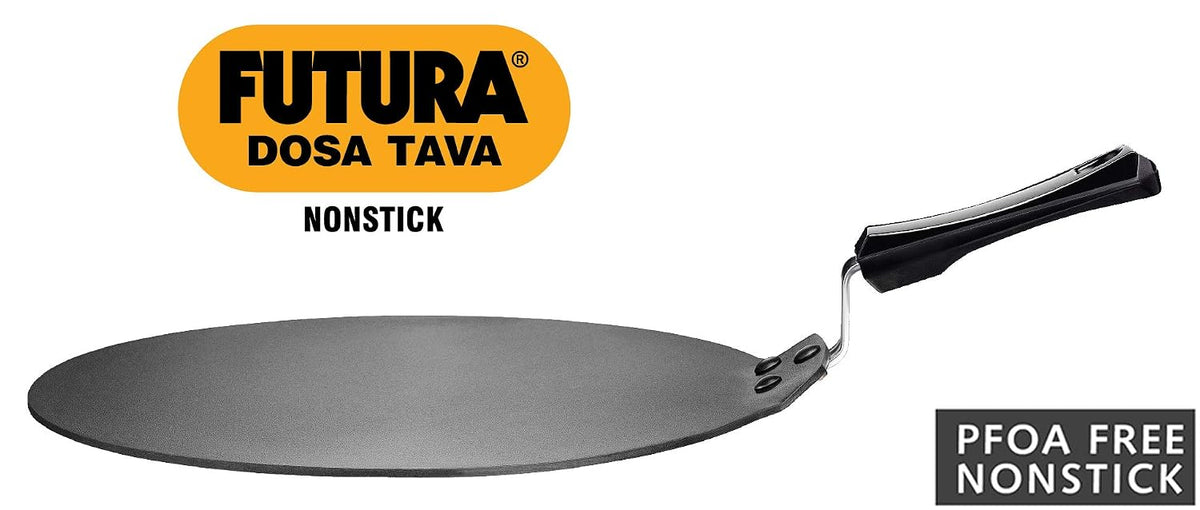 Hawkins Futura Non Stick Dosa Tawa, 33cm, Black & Futura Nonstick Dosa Tava, 28 cm, Black Combo