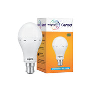 wipro Garnet 14W LED Emergency Bulb | Cool Day White (6500K) | B22 LED Bulb Base | Inverter Bulb for home, with 4 Hours battery back up| Li-ion Battery | Over charging Protection | Pack of 1