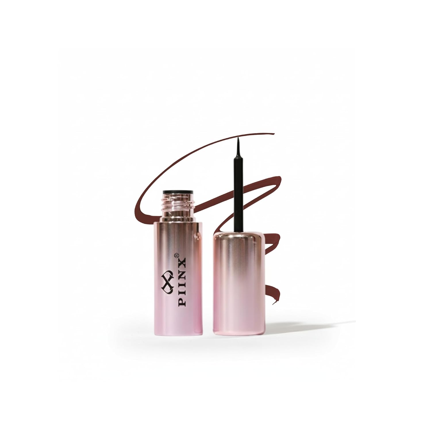PIINX Liquid Eyeliner 3.5 ml – Waterproof, Smudge-Proof, Long-Lasting, Quick-Dry Precision Tip (Brownie)