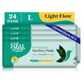 BLISSNATURAL Ultra Soft Sanitary Pads L | 24 Pads (4 Pack of 6) |