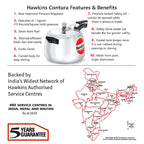Hawkins 6.5 Litre Contura Pressure Cooker, Handi Inner Lid Cooker, Silver (HC65) Aluminium