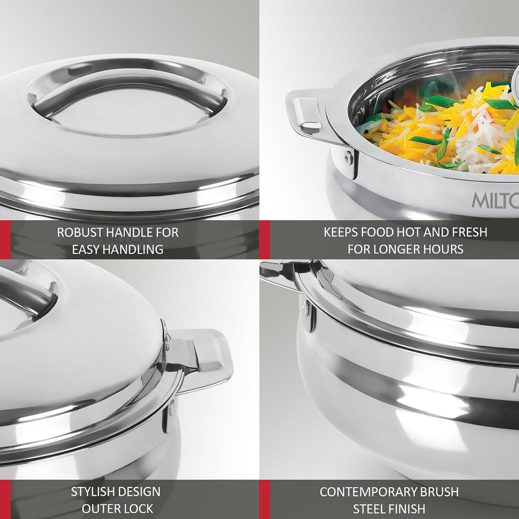 MILTON Sphere 2500 Stainless Steel Casserole, 2.33 Litre, Silver |