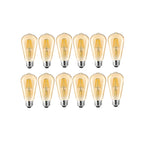 Gesto 4W E27 E26 Base Edison Bulb | 15000 Light Hours | Hanging LED Warm White 2700K Antique Vintage Filament Bulbs (Pack of 12)