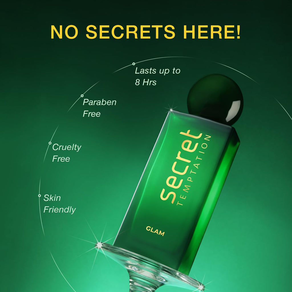 Secret Temptation Glam Perfume for Women, 100ml | Premium Perfume with Long-Lasting Scent | Elegant & Classy Fragrance |Gift for Women