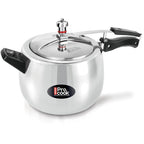 Milton Pro Cook 6.5 Litres Curve Pressure Cooker with Inner Lid, Aluminium, Non-Induction Bottom Handi, Hot Plate & Flame Safe, Silver, BIS Certified, 5 Years Warranty