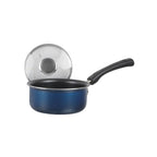 Vinod Zest Aluminium Non Stick Saucepan with Glass Lid - 1.4 Litre, 14cm | Milk/Tea Pan | Sauce Pot with Lid | 3mm Thick | 3 Layer Coating | Scratch Proof | 1 Year Warranty