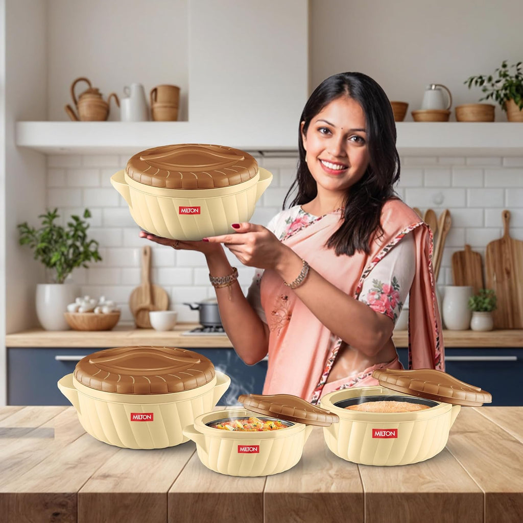 Milton Flora 1500 Insulated Inner Steel Casserole for Roti, 1050 ml