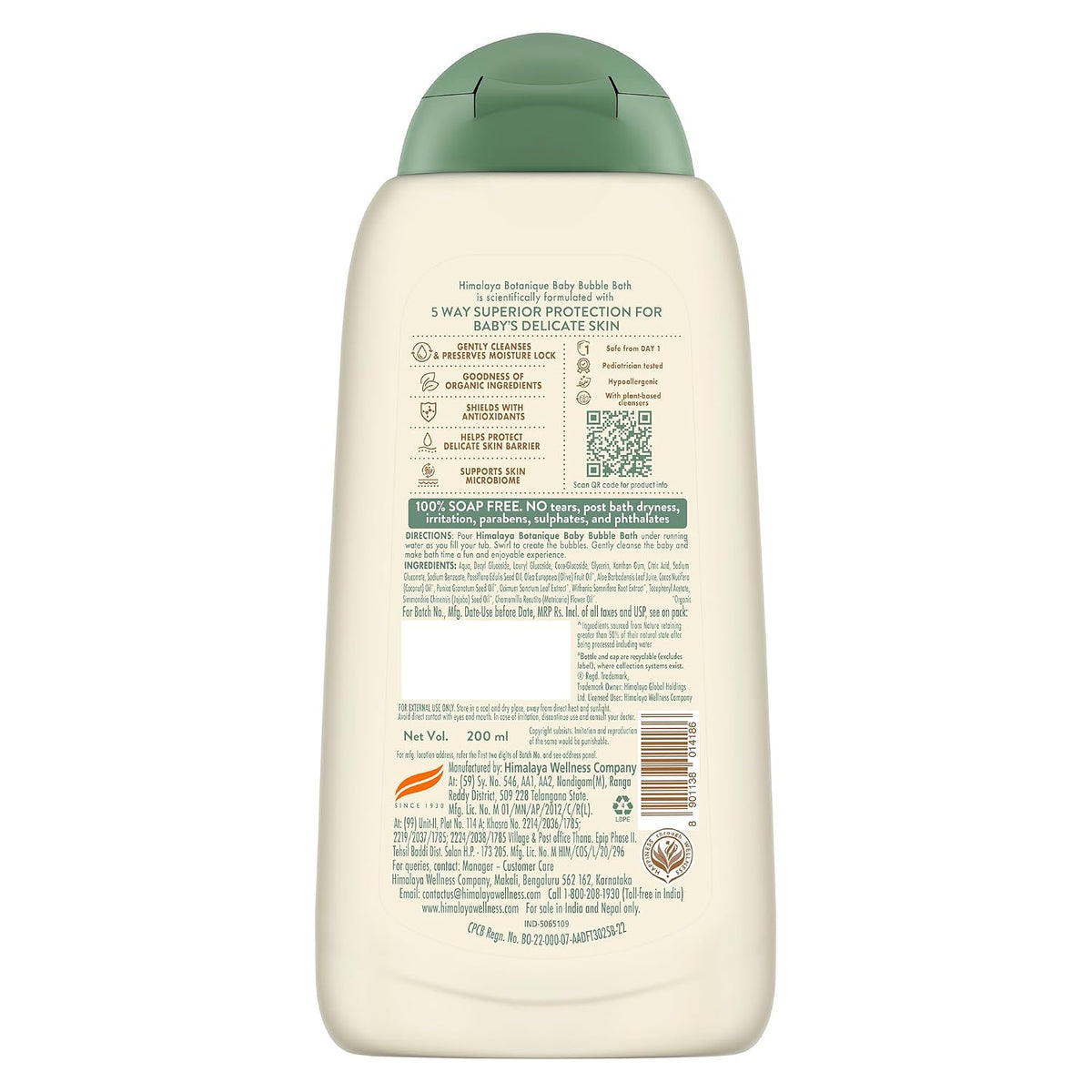 Himalaya Botanique Baby Bubble Bath|Organic|Pediatrician Tested|200 ml