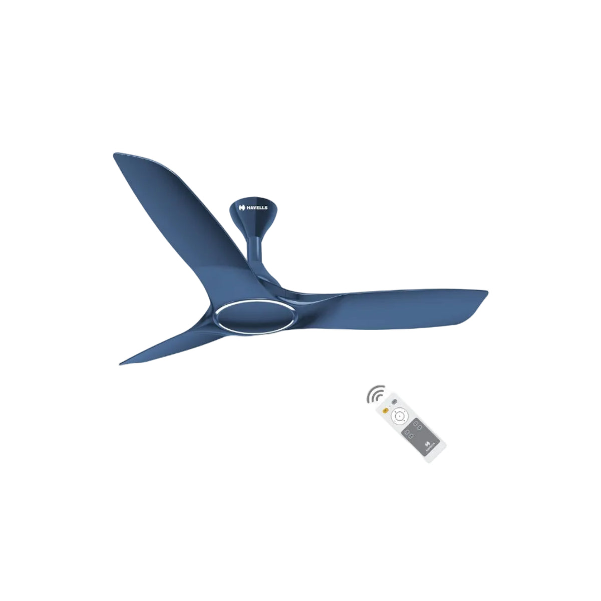 Havells Stealth Air BLDC 1200mm Ceiling Fan| Upto 55% Energy Saving| Silent & Premium| 5 stars Rating| 100% Copper Motor| RF Remote, Memory Backup, Timer| (Indigo Blue, Pack Of 1)