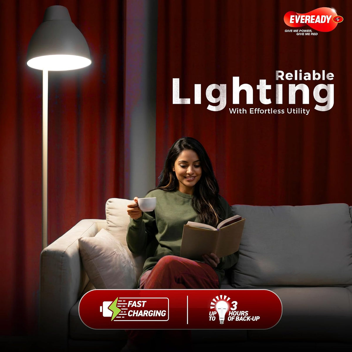 EVEREADY 12W Emergency Inverter LED Bulb, B22D, Cool Day Light, Pack of 2 | 4 Hour Battery Backup, Li-ion Battery, Ideal for Powercuts, Energy Efficient
