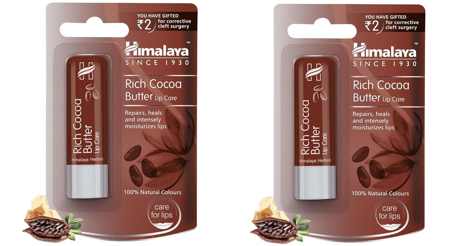 Himalaya Rich Cocoa Butter Lip Care Lipbalm 4.5 Gm (Pack Of 2), Brown