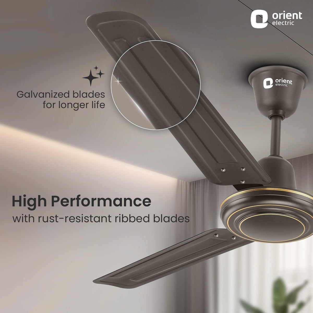 Orient Electric Apex-FX 1200mm Ceiling Fan for Home| BEE 1 Star Rated Energy Efficient Fan| Rust Resistant |