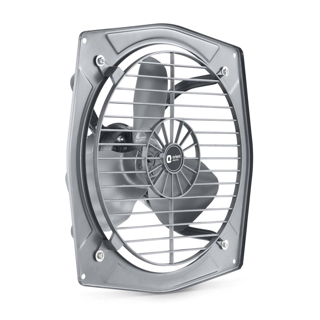 Orient Electric Hill Air 225mm Electric Exhaust Fan for Bathroom and Kitchen | Front-guard and Powder-coated Body | 2-year Warranty (Dark Grey)