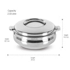 MILTON Sphere 2500 Stainless Steel Casserole, 2.33 Litre, Silver |