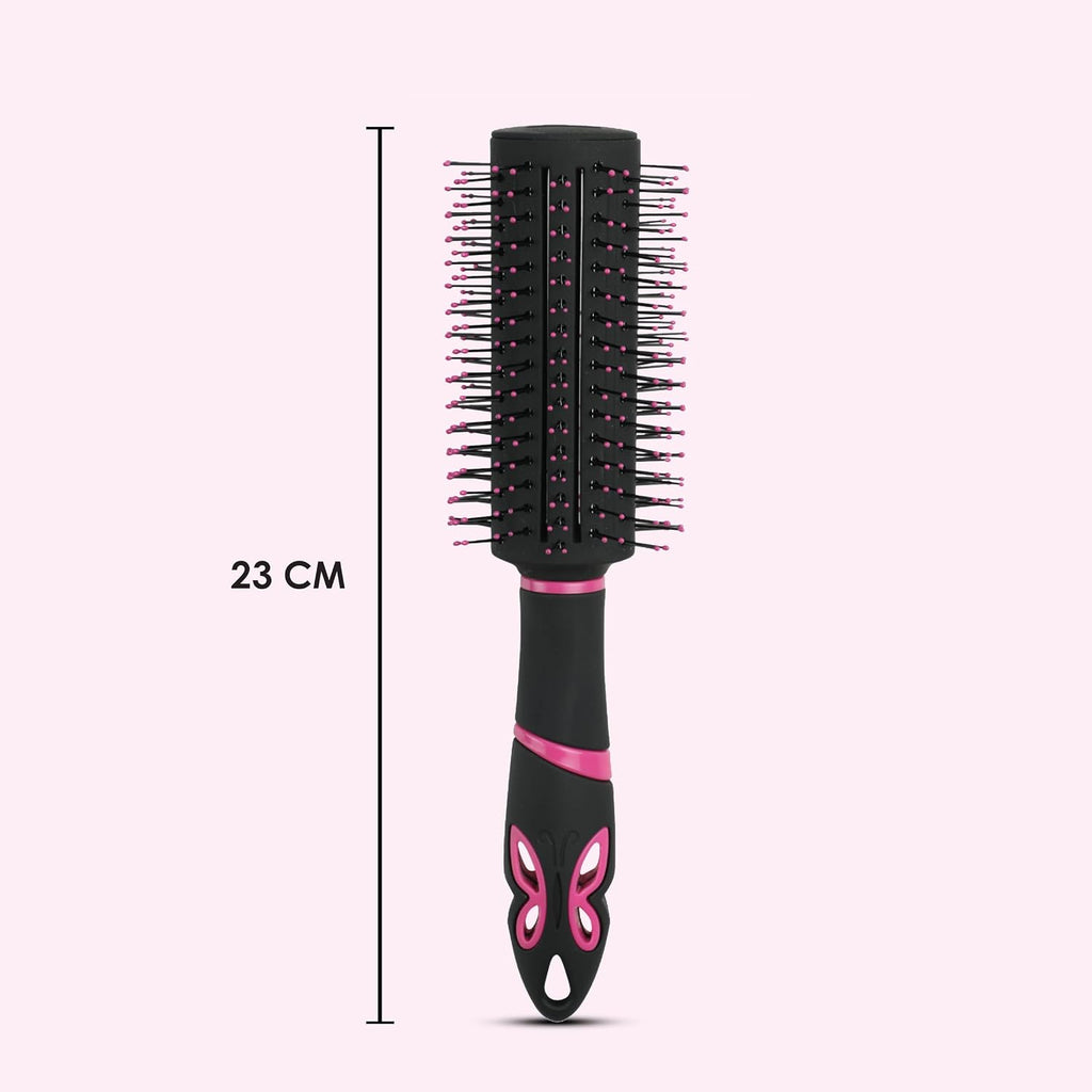 AGARO Delight Round Hair Brush with Strong & flexible boar bristles having Anti static ball tips