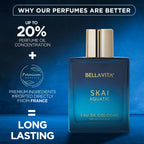 Bella Vita Luxury Skai Aquatic Unisex | Long Lasting | 100ml | Perfume for Man and Woman | Bergamot, Lavender & Patchouli | Woody & Citrus Premium...
