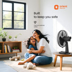 Orient Electric 400 mm Table 77 | High Speed Table Fan for Home|100% Copper Motor with Thermal Overload Protection | 90 Degree Oscillation | 3 Speed Control | Military Grade Guard | Black