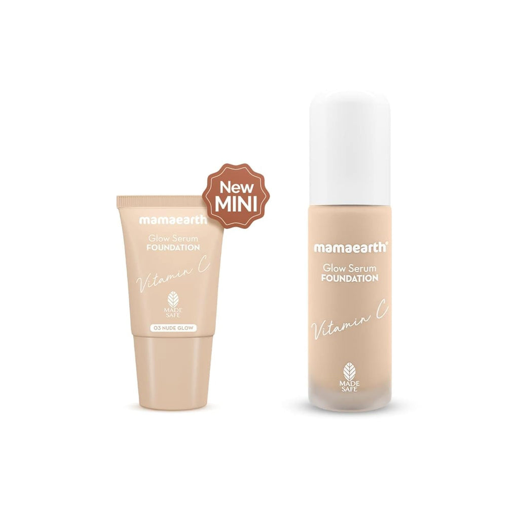 Mamaearth Glow Serum Foundation Mini Tube With Vitamin C & Turmeric For 12-Hour Long Stay- 18 Ml